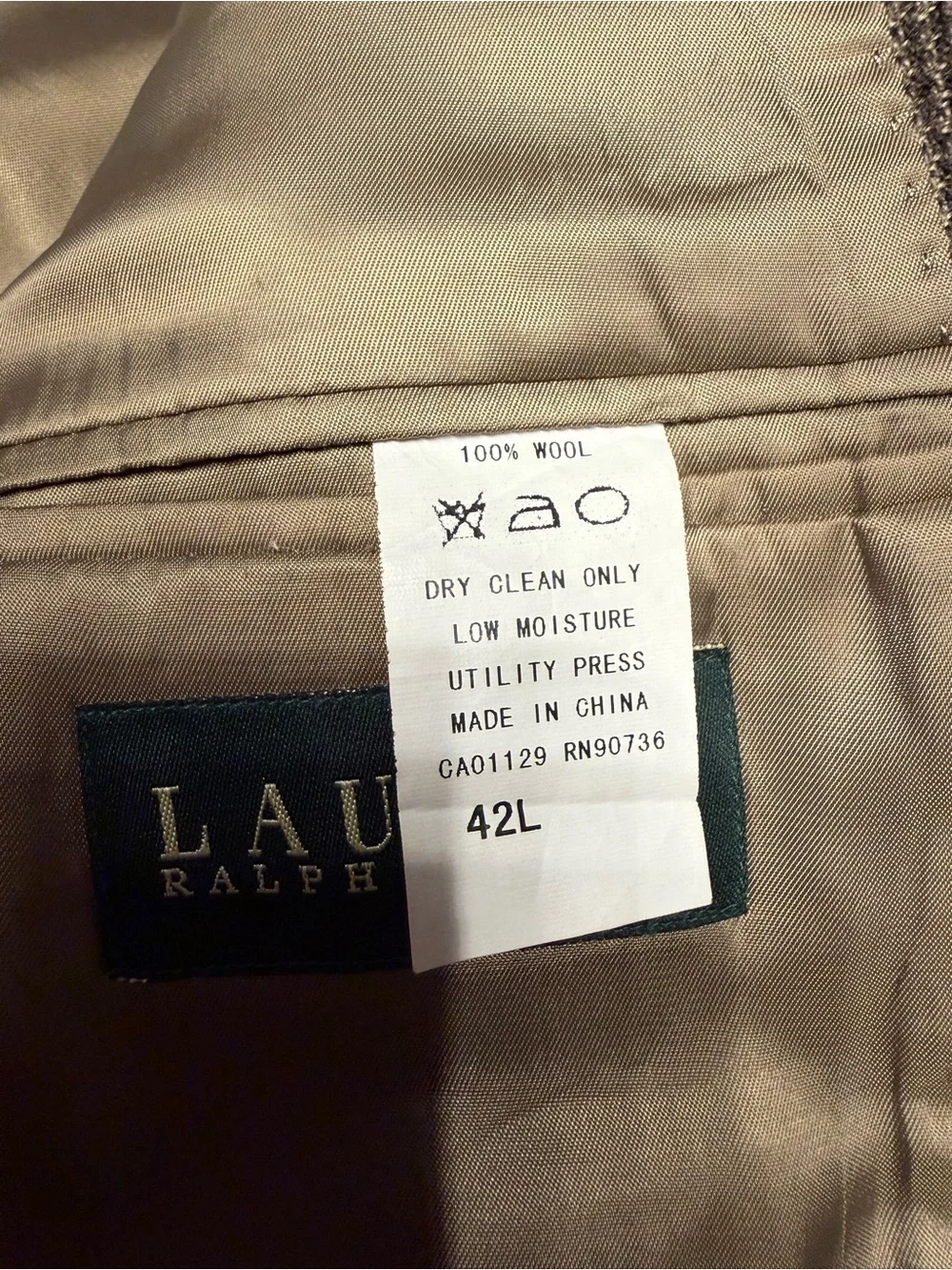 Ralph Lauren 100% Wool Houndstooth Sports Jacket- 42L